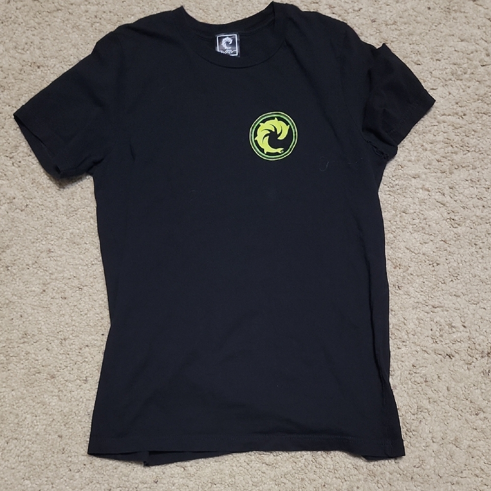 Black Mens T-Shirt with Yellow Logo